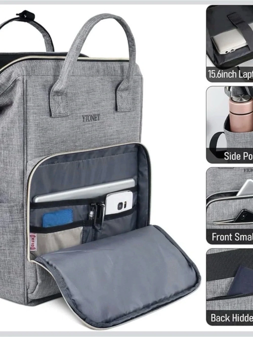 Laptop Backpack 15.6” USB Charging Anti Theft Travel Work School Bag